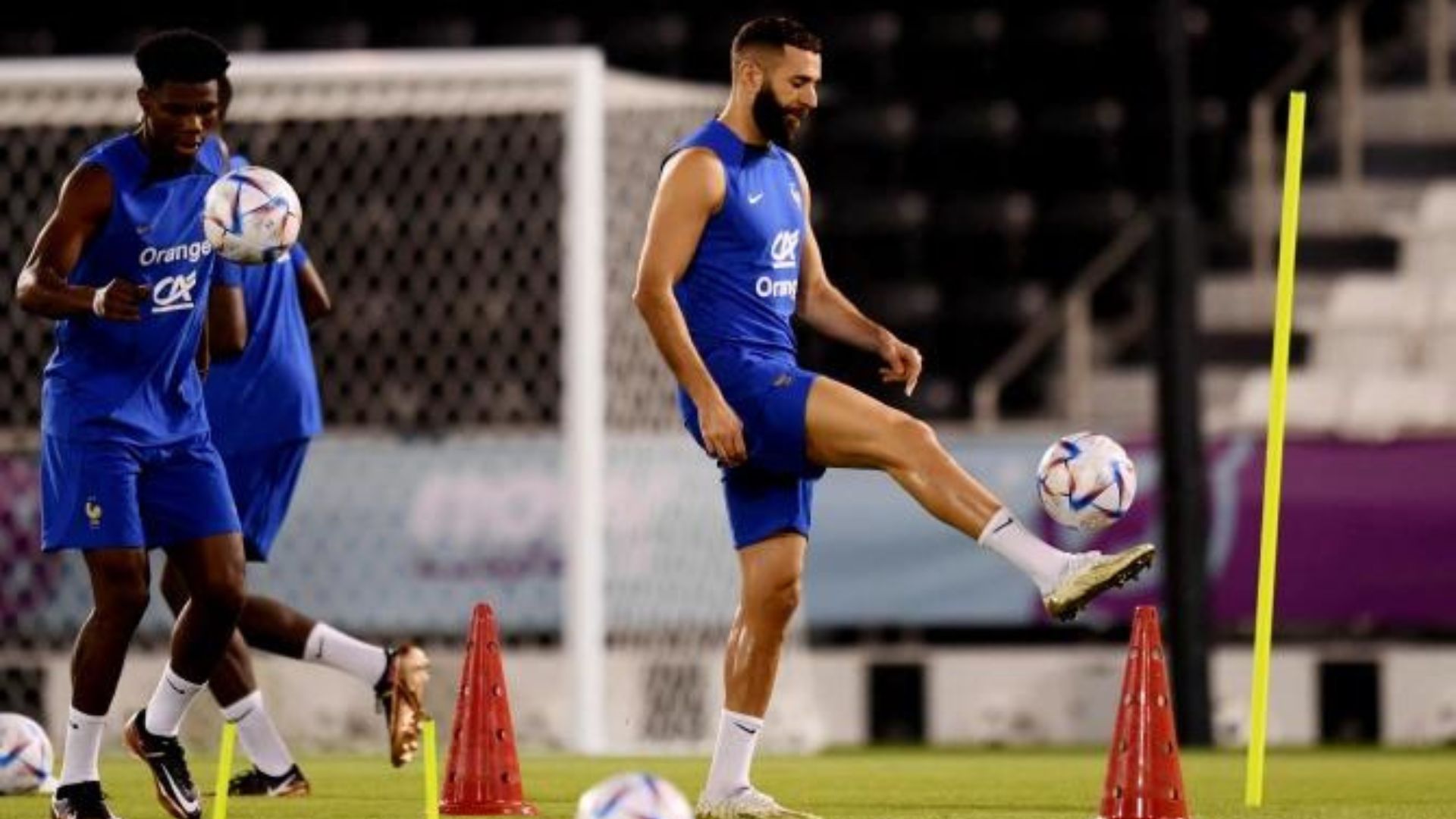 Big blow for France as Karim Benzema limps out of training just a day before the World Cup